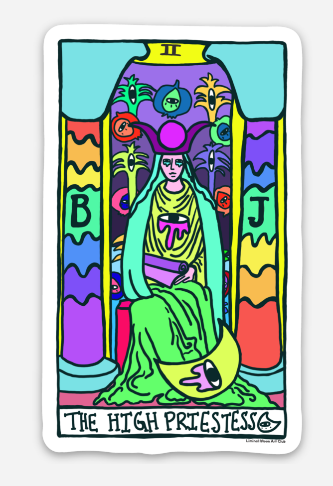 Liminal Moon Art Club – wholesale Klistermärke – Den översteprästinna Tarot klistermärke1