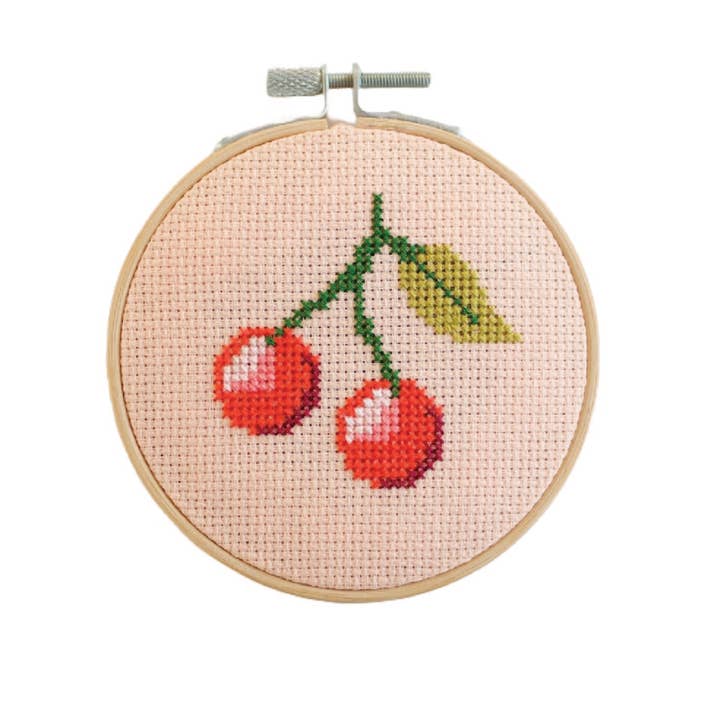 Cotton Clara Craft Kits & Supplies - Wholesale Craft Sewing Kit - Cherry Cross Stitch Kit2