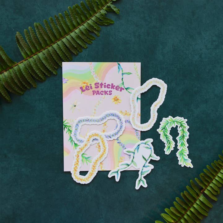 Oh La Lei Sticker Packs for wholesale by Lauren Roth Art