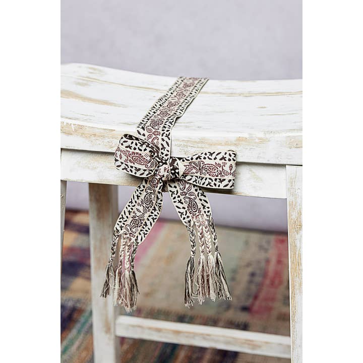 Pol Clothing - Wholesale Belt - Women's - Boho Paisley Tassel Belt