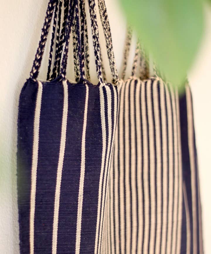 LUZ Collection - Wholesale Tote Bag - Women's - Las Rayas Tote Hand Woven in Chiapas - Black1