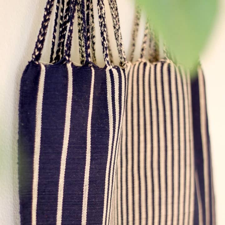 LUZ Collection - Wholesale Tote Bag - Women's - Las Rayas Tote Hand Woven in Chiapas - Black1