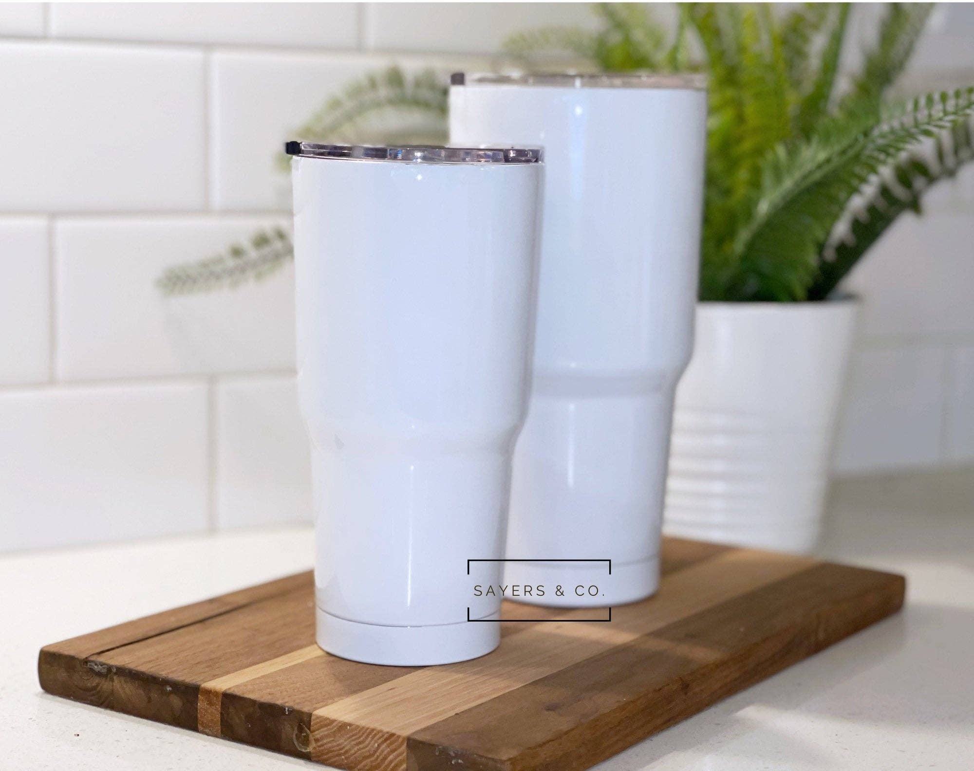 Sayers & Co. - Wholesale Insulated Mug/Tumbler - 20oz or 30oz White Car SUBLIMATION Tumbler Wholesale Blanks1