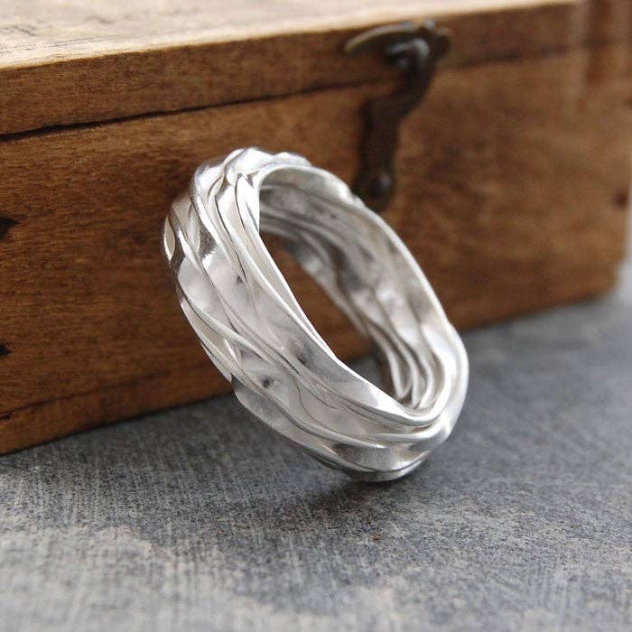 Otis Jaxon London - Wholesale Band/Stacked Ring - Wrap Contemporary Silver Ring1