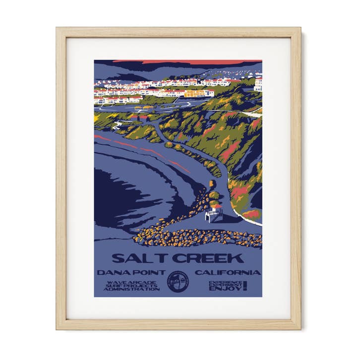 Salt Creek WPA Surf Poster | Vintage Dana Point Art Print for wholesale by WAVE ARCADE