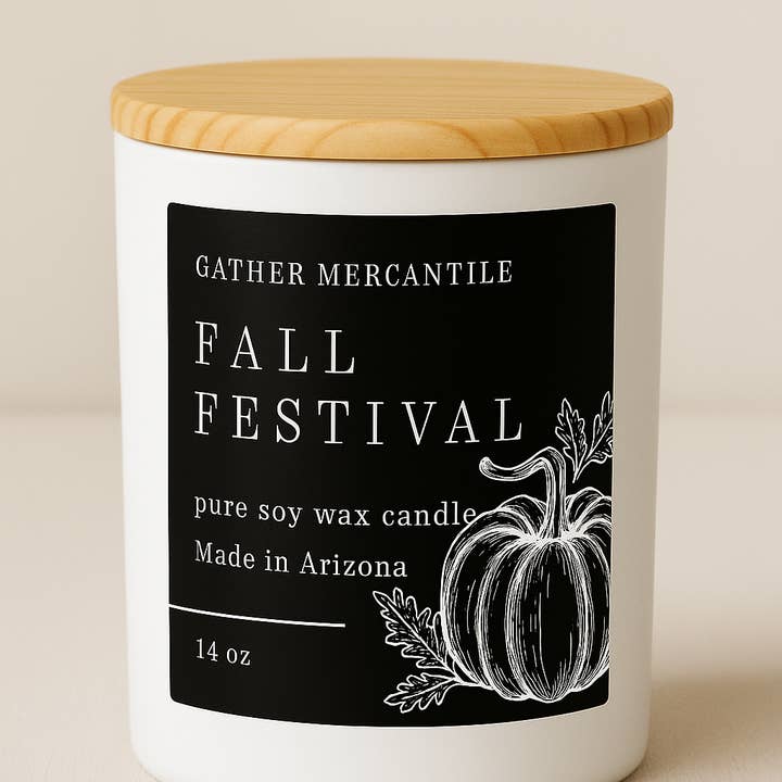Fall Festival Soy Candle for wholesale by Gather Mercantile