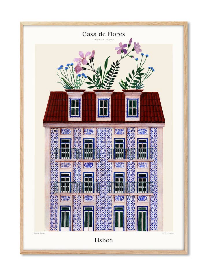 Matos - Casa de Flores - Lisboa II Póster de Bellas Artes para venta al por mayor de PSTR Studio