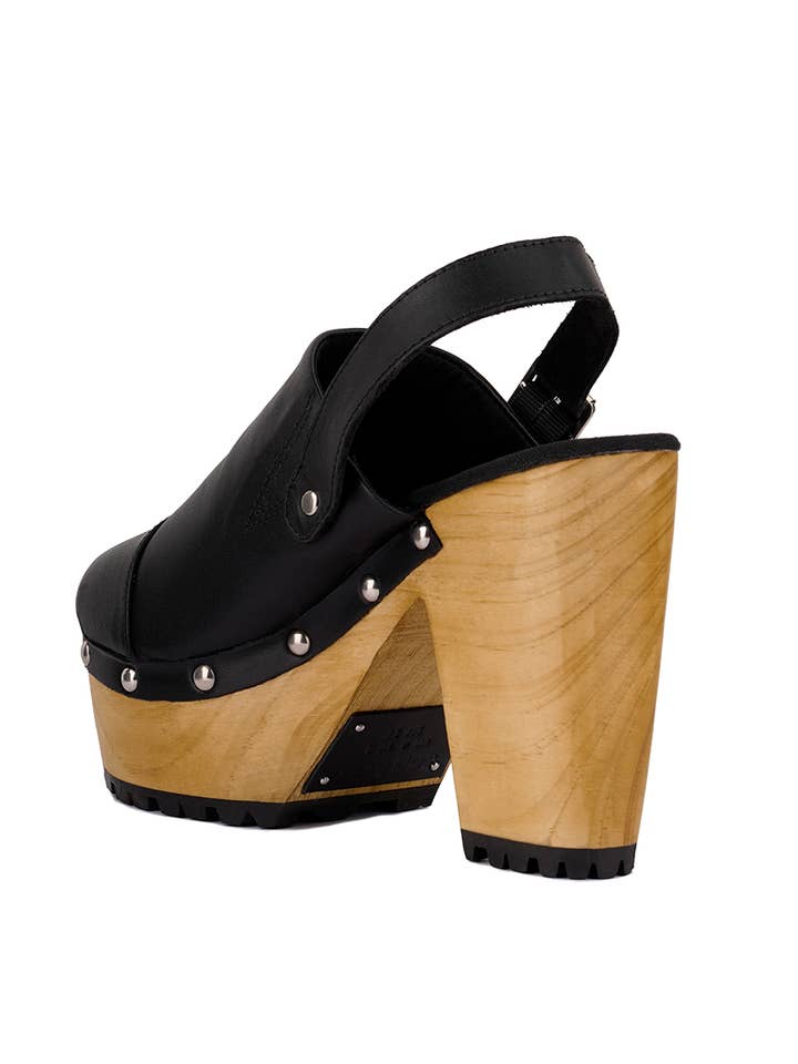 Rag Company - Wholesale Clogs – Women's - ALONA Slingback High Block Heeled Clogs2