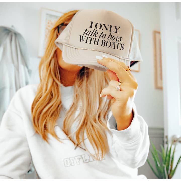 Bash - Wholesale Trucker hat – Women’s - I only talk to boys with boats, Funny Trucker Hat, Trendy