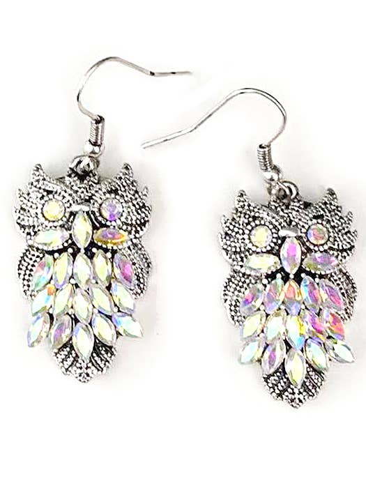 ( C063 ) CRYSTAL OWL EARRING for wholesale by Jewelry Max