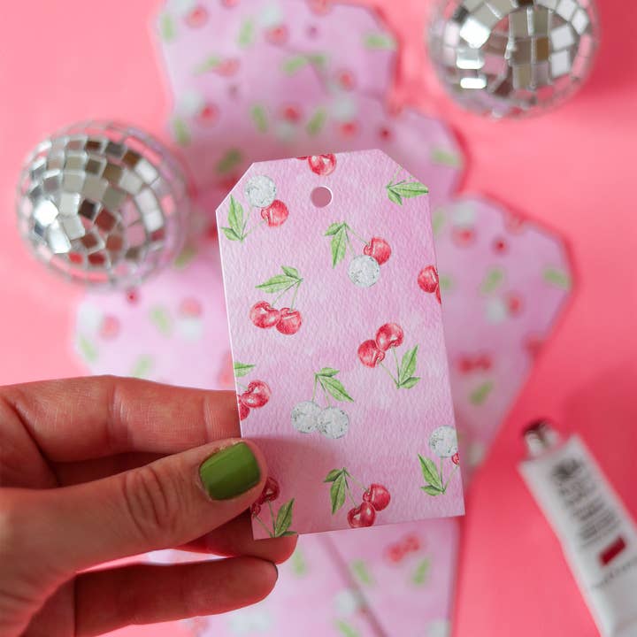 Stephanie Tara Stationery - Vendita all'ingrosso Etichetta regalo - etichette regalo da appendere con palline da discoteca in ciliegio per regali