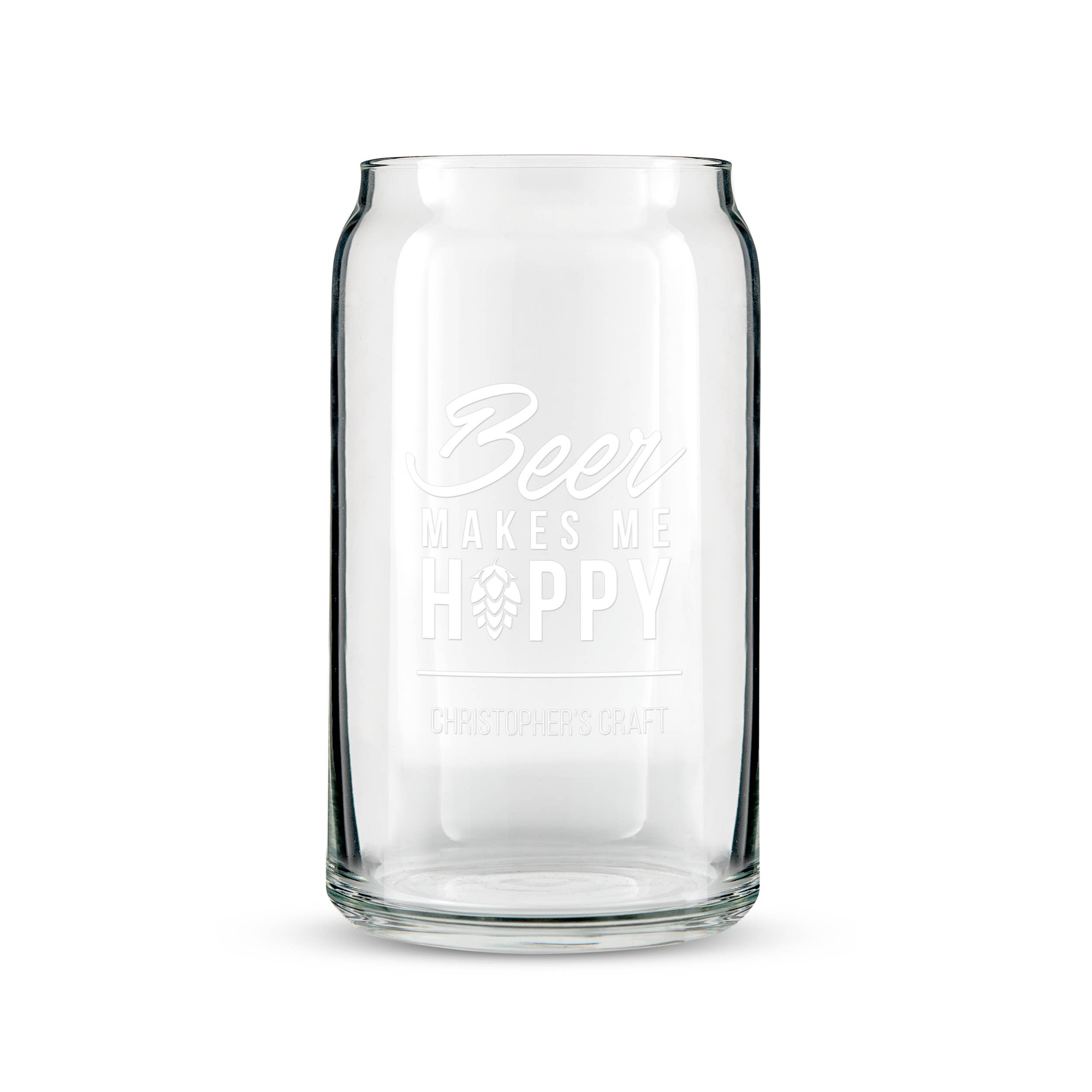 Weddingstar Inc. - Wholesale Drinking Glass/Cup - Can Shaped Drinking Glass - Beer Makes Me Hoppy1