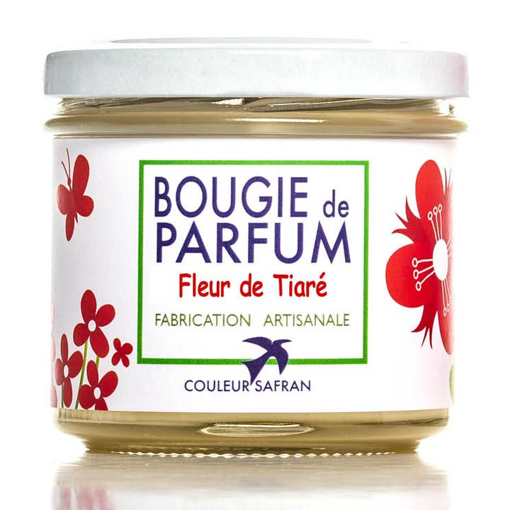 100% Vegetable & Handmade Tiare Flower Perfume Candle for wholesale by Couleur Safran Parfums