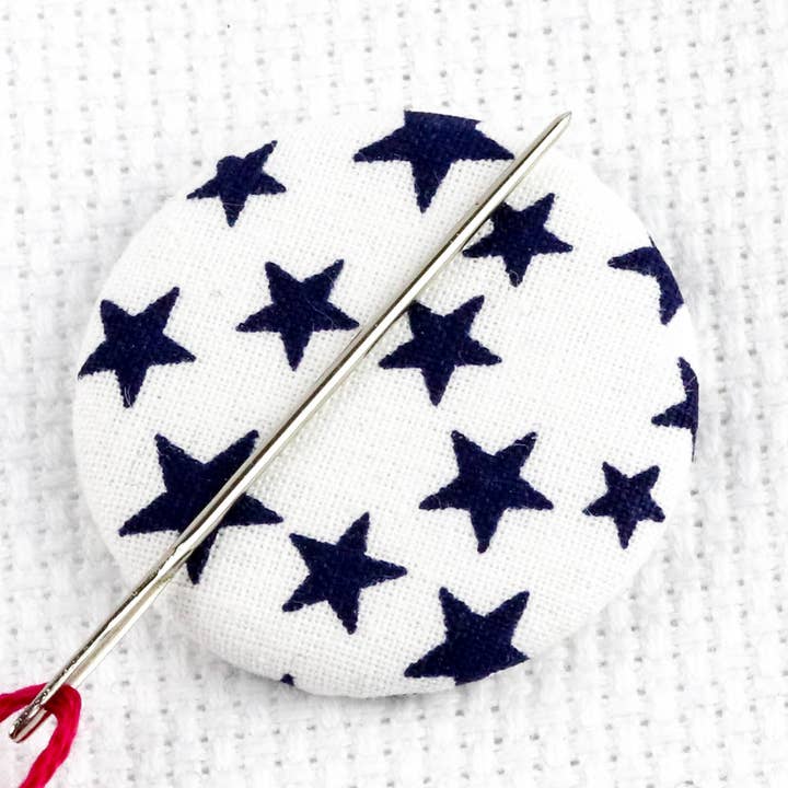 Needle minder - Navy Stars on White, Embroidery Tool for wholesale by Ifs, Ands, Or Buttons