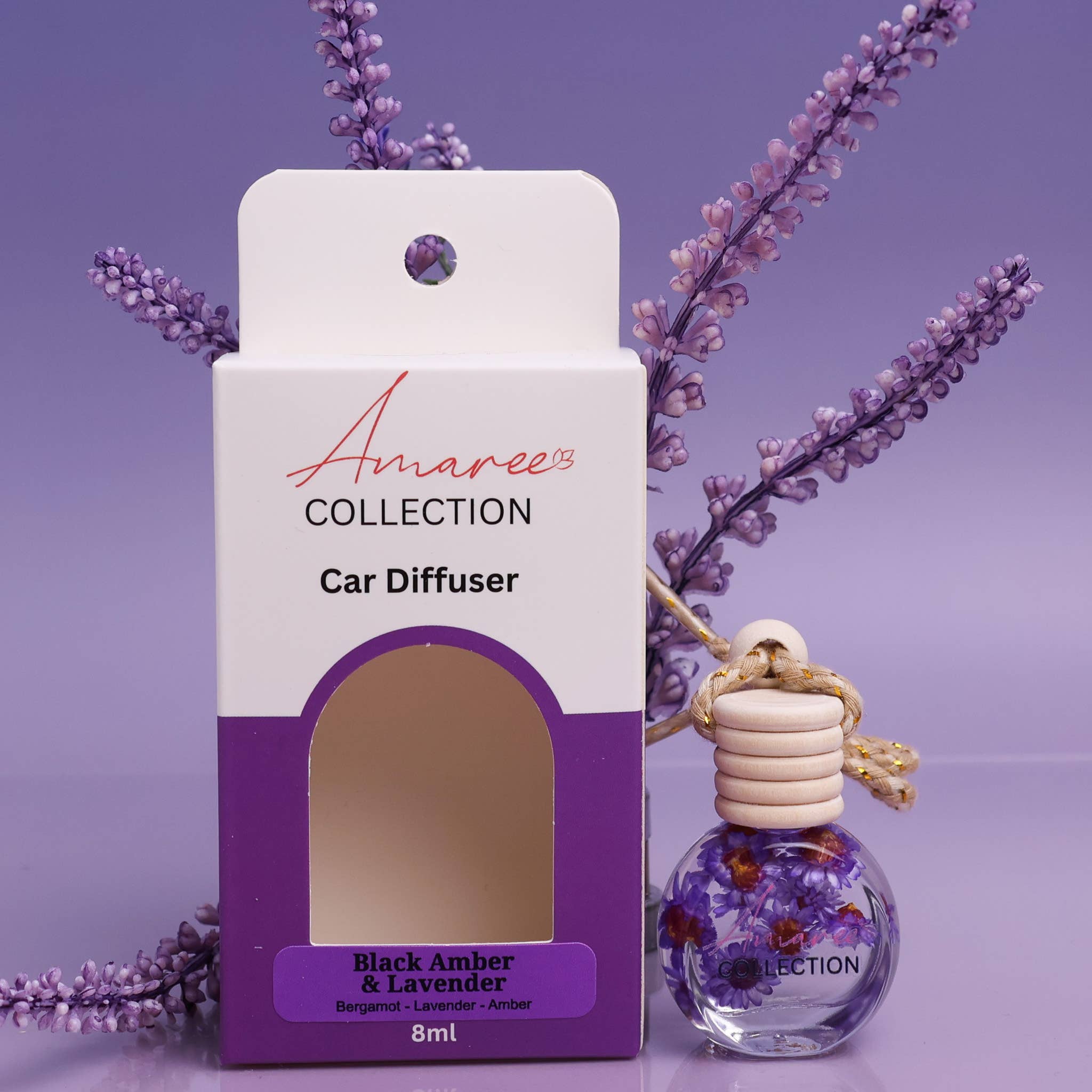 Amaree Collection - Wholesale Car Freshener - Unisex - Black Amber & Lavender Car Diffuser2