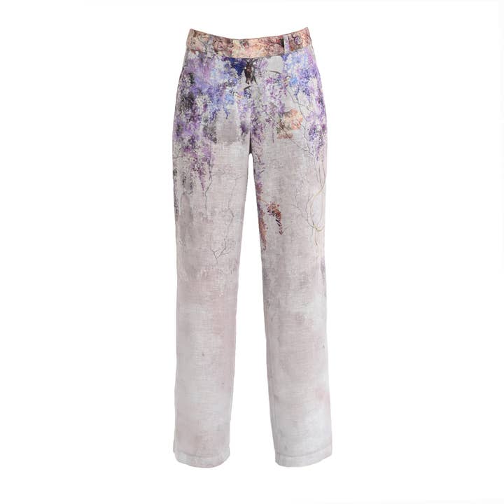 Abstracte Bloemenprint Wijde Broek voor wholesale door Lalipop Design