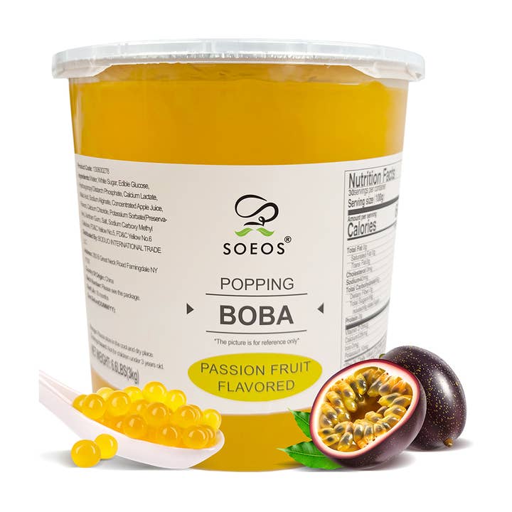 soeos - Wholesale Sprinkles - Soeos Passion Fruit Popping Boba Pearls, 6.6 lb (1 Pack)