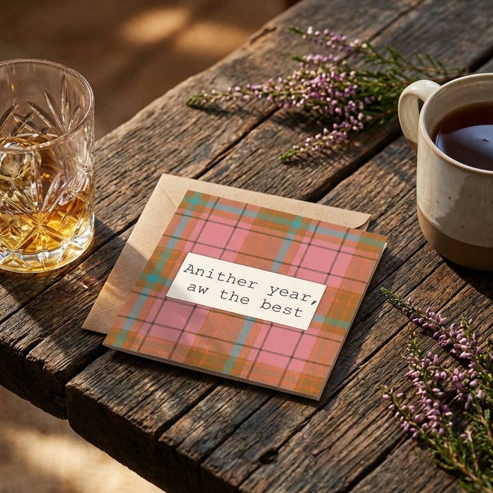 Aw the Best Scottish Tartan Birthday Card – Eco-Friendly for wholesale by Ilana Ewing Designs