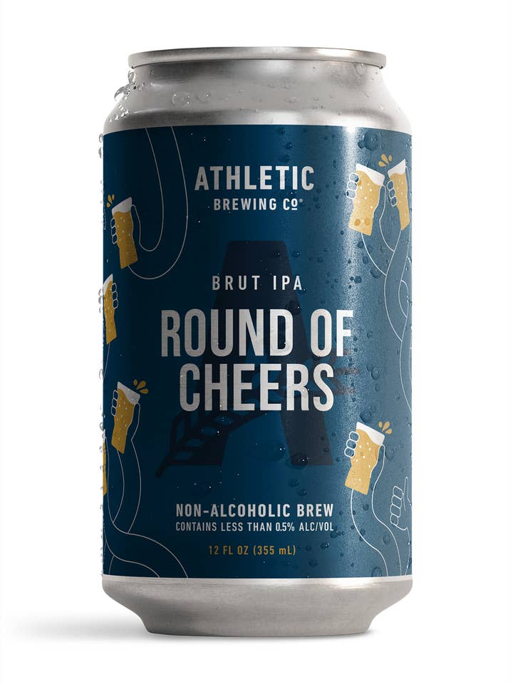 Caisse de 24 canettes de Round of Cheers (sans alcool) de 4 packs de 6. pour la vente par Athletic Brewing Company