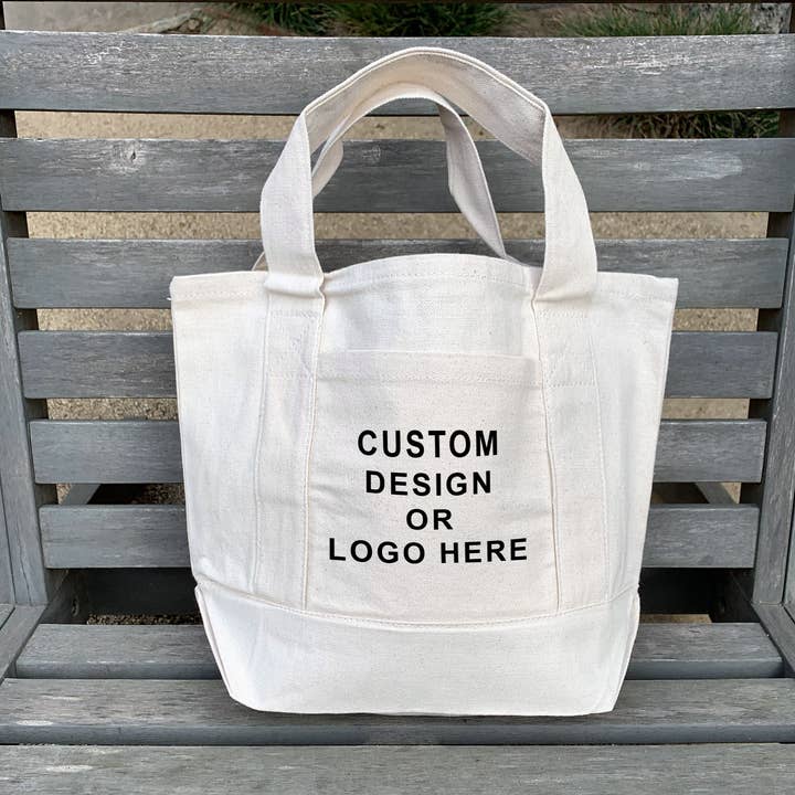 Sockprints - Wholesale Tote Bag - Women's - Mini Iconic Shopping Bag with Trim - Add Your Own Design1