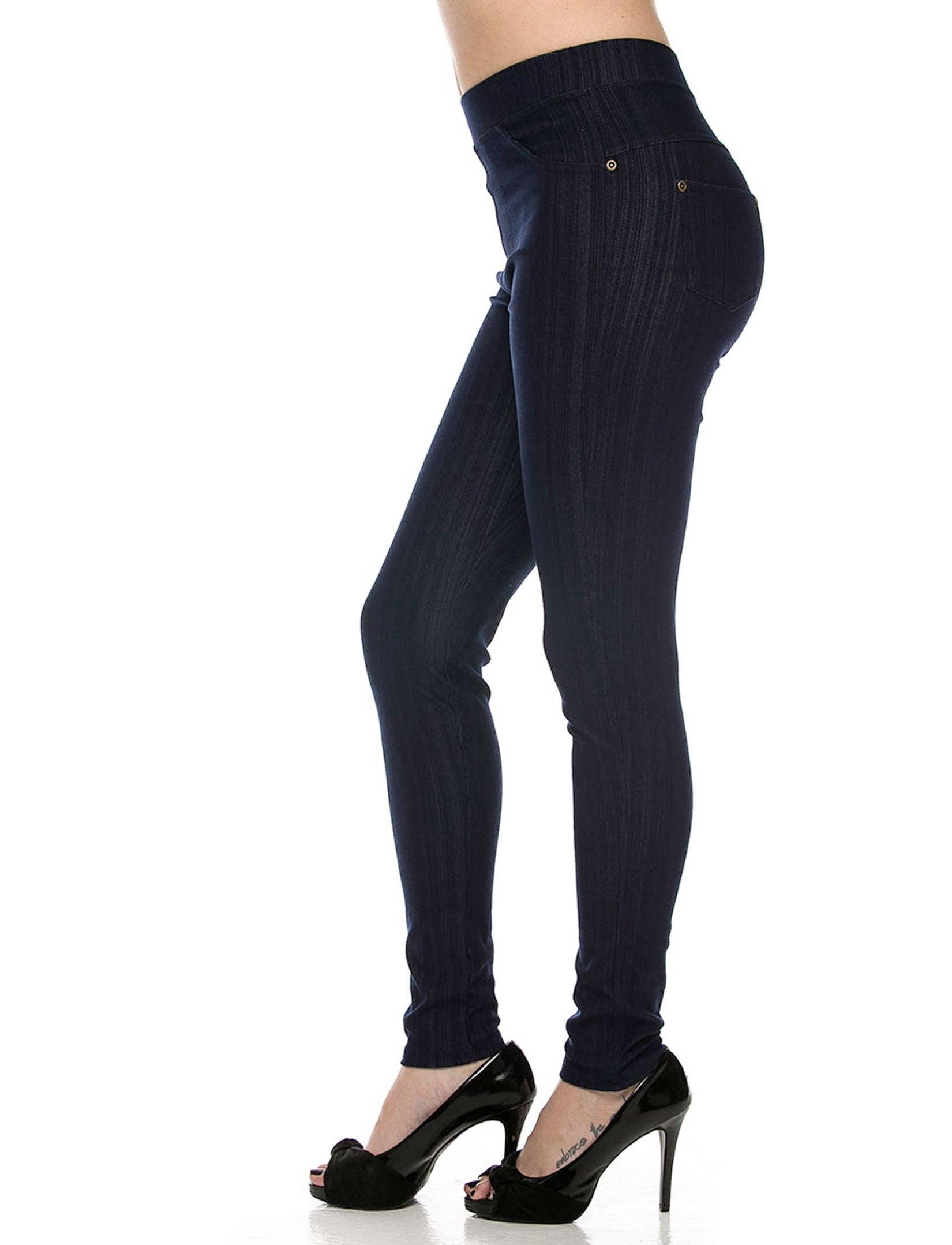 The Magic Scarf Company - Wholesale Leggings - Dames - Denimlegging - enkellengte met achterzakken J049