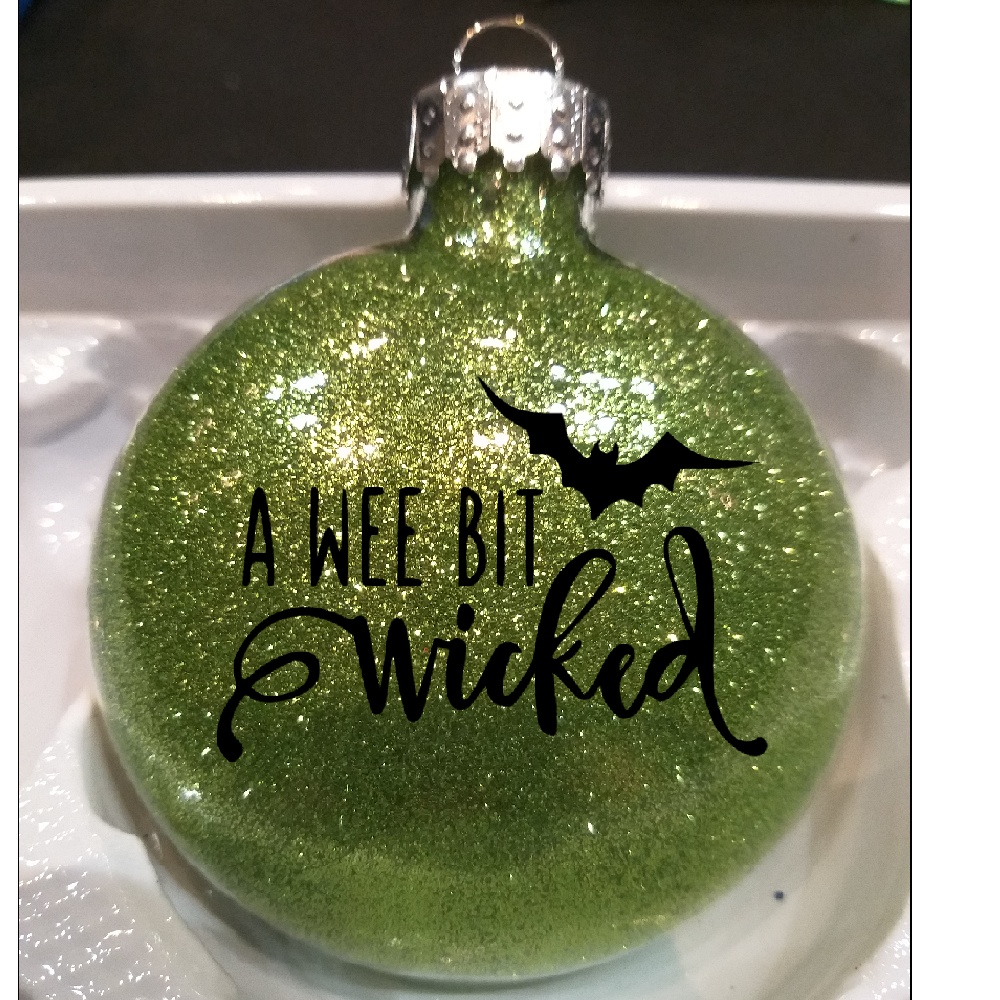 Witchcrafted in MI - Wholesale Ornament - Wee Bit Wicked Glitter Christmas Ornament Shatterproof Horror Halloween Metaphysical4