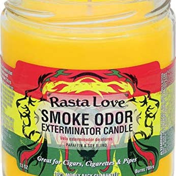 Shop The King - Wholesale Jar/Filled Candle - Smoke Odor Exterminator 13 oz Jar Candle Rasta Love
