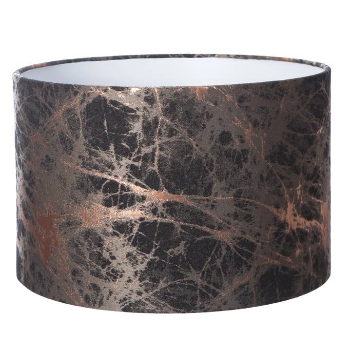 Handgemaakte zwarte Lava Drum lampenkap voor wholesale door Shadestudios