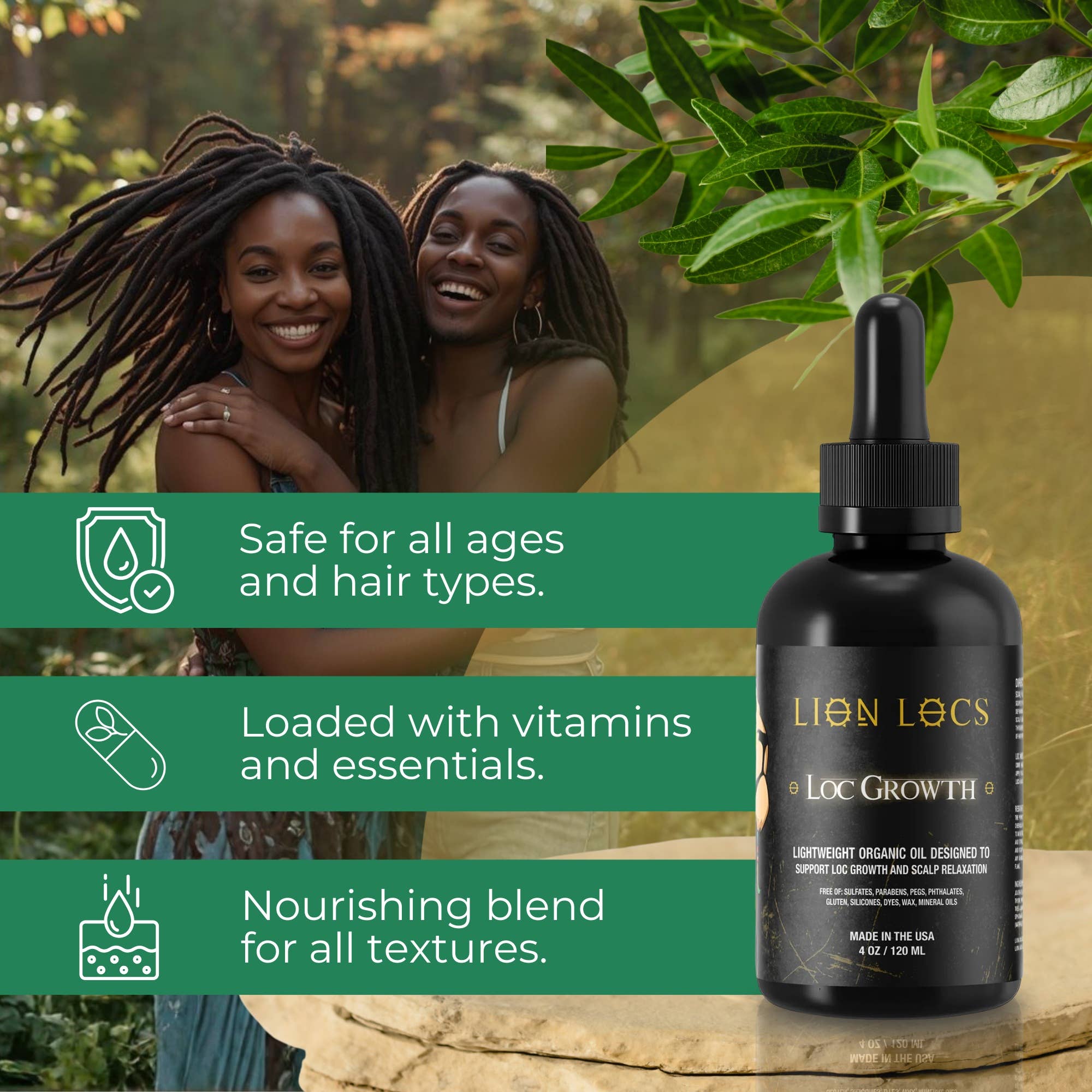 Lion Locs LLC - Wholesale Hair Oil - Lion Locs Loc Growth & Scalp Relaxation Oil - VEGAN3