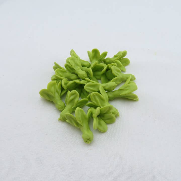 OpalHaus - Wholesale Craft Supplies - Pakalana Clay Flowers, Light Green, Handmade Beads4