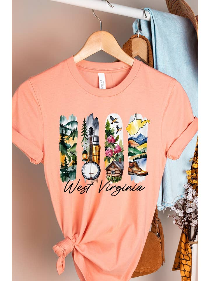 COLORBEAR - Wholesale T-Shirt (Graphic) - Women's - West Virginia State Brushstroke Graphic Tee16