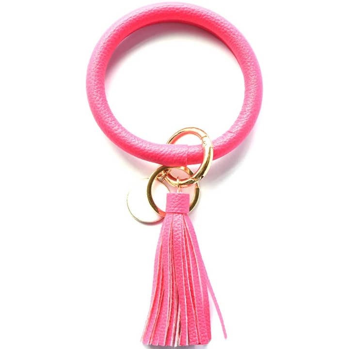 Sleutelhanger met polsbandje en kwastje van leer voor wholesale door Uncommon Opal Designs