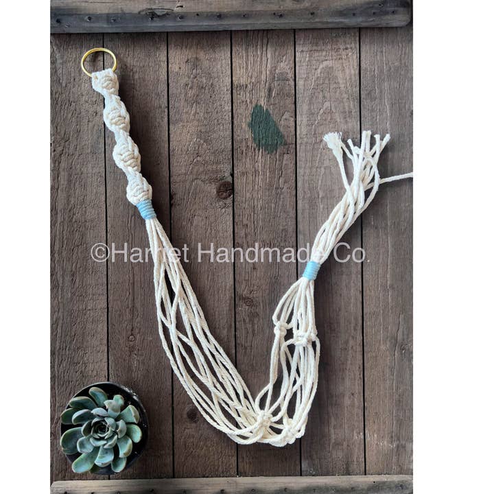 Spiral Swirl Knot Macrame Plant Hanger, 50+ Colors for wholesale by Harriet Handmade Co.