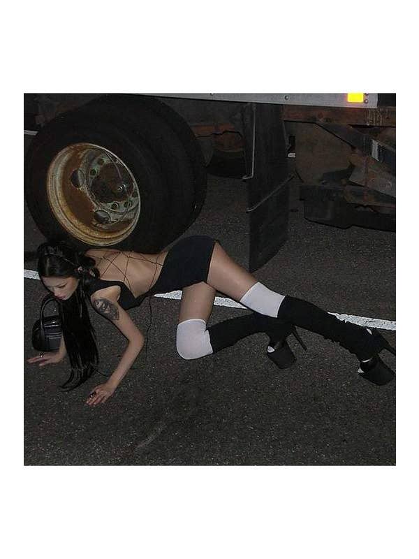 BLACK cut-out bodysuit for night out for wholesale on Faire6