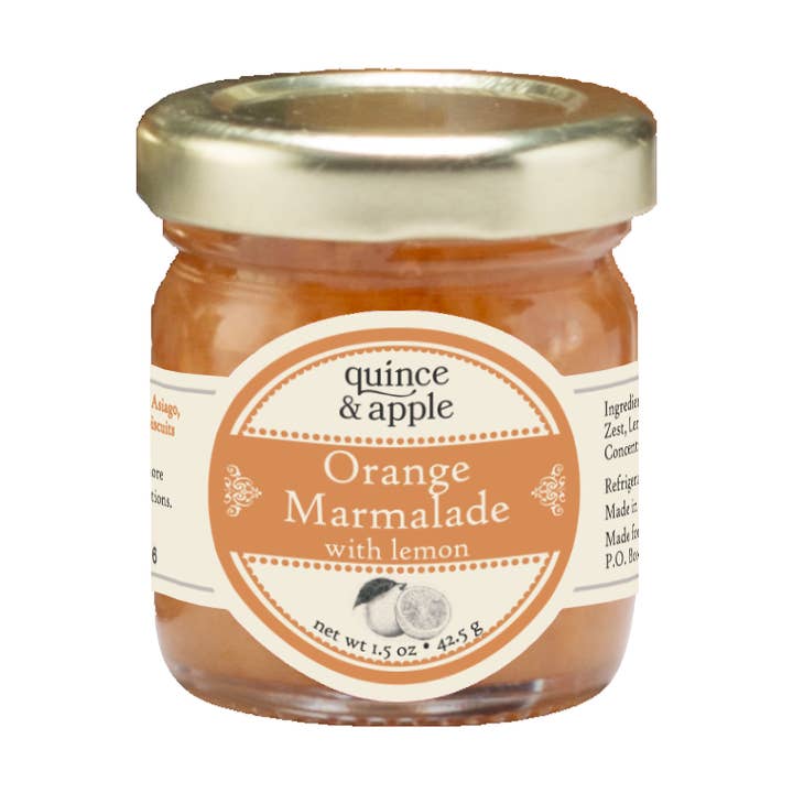 Orange Marmalade with Lemons - Case of 12 - 1.5 oz Jars for wholesale by Gourmet Indulgences, LLC (dba Quince & Apple Company)