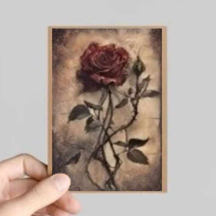 Set of 10 Spooky Decoupage Greeting Cards - Gothic Roses for wholesale by Slightly Askew Art
