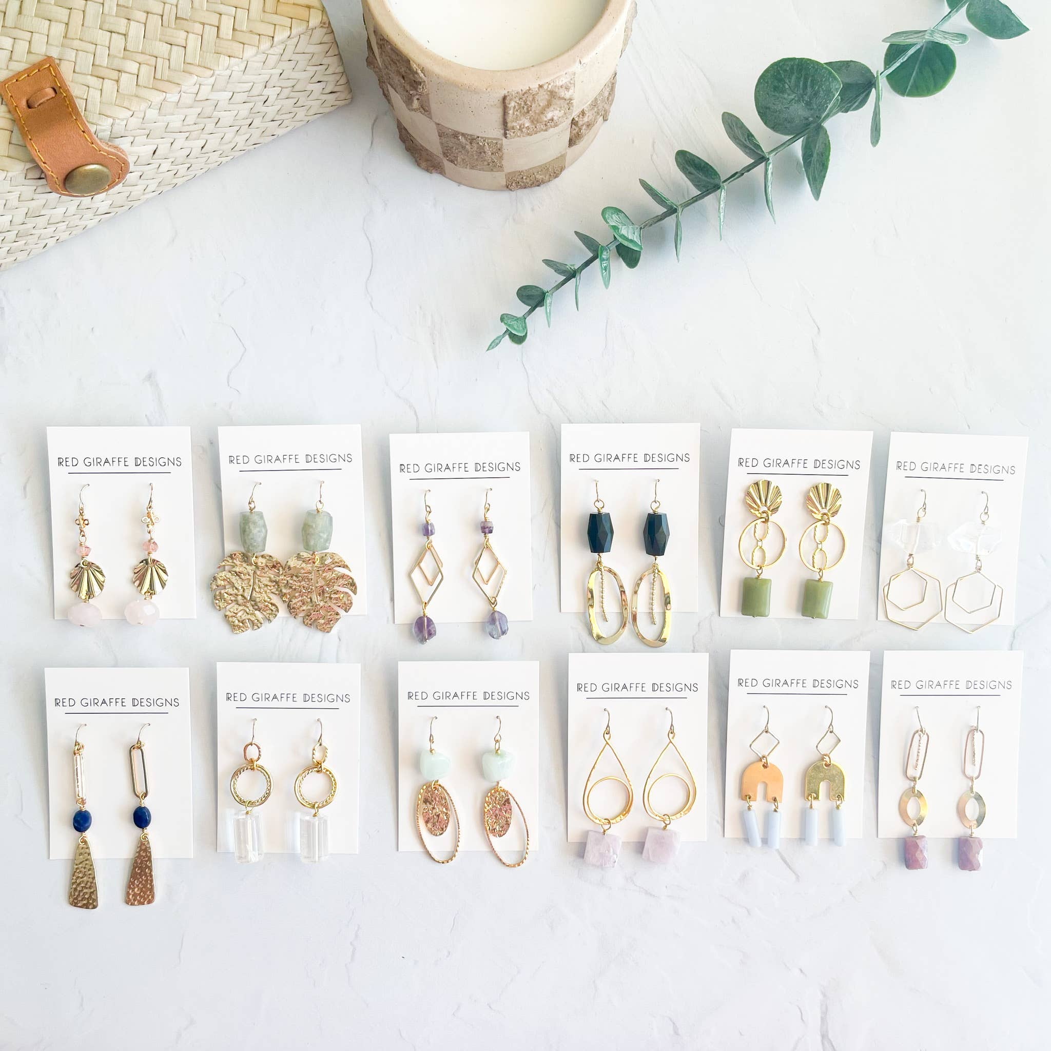 Red Giraffe Designs - Wholesale Dangle Earrings - Assorted Long Gold Earrings6