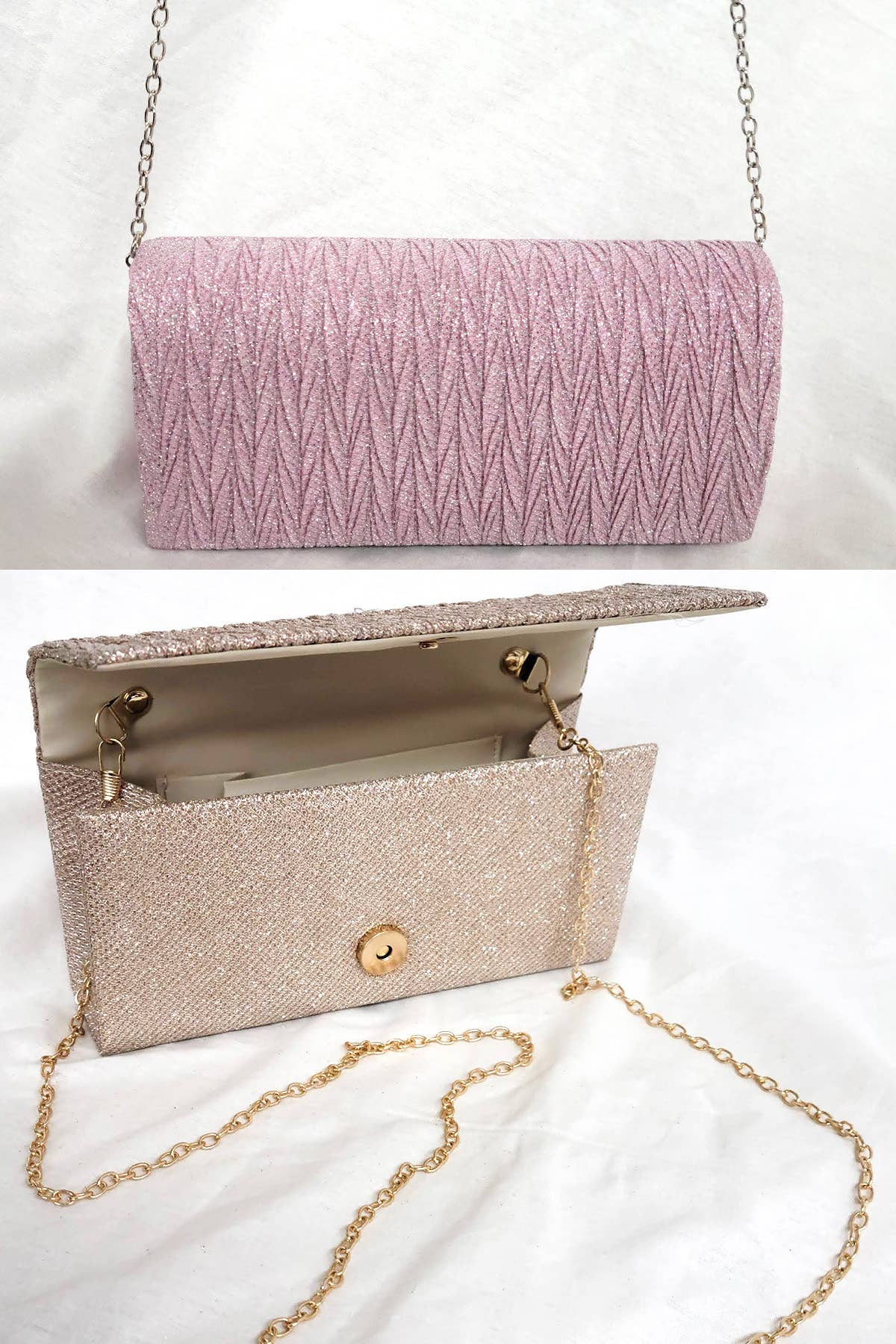 Chicas - Wholesale Clutch Bag - Women's - Sparkling evening bag with adjustable chain FB72685