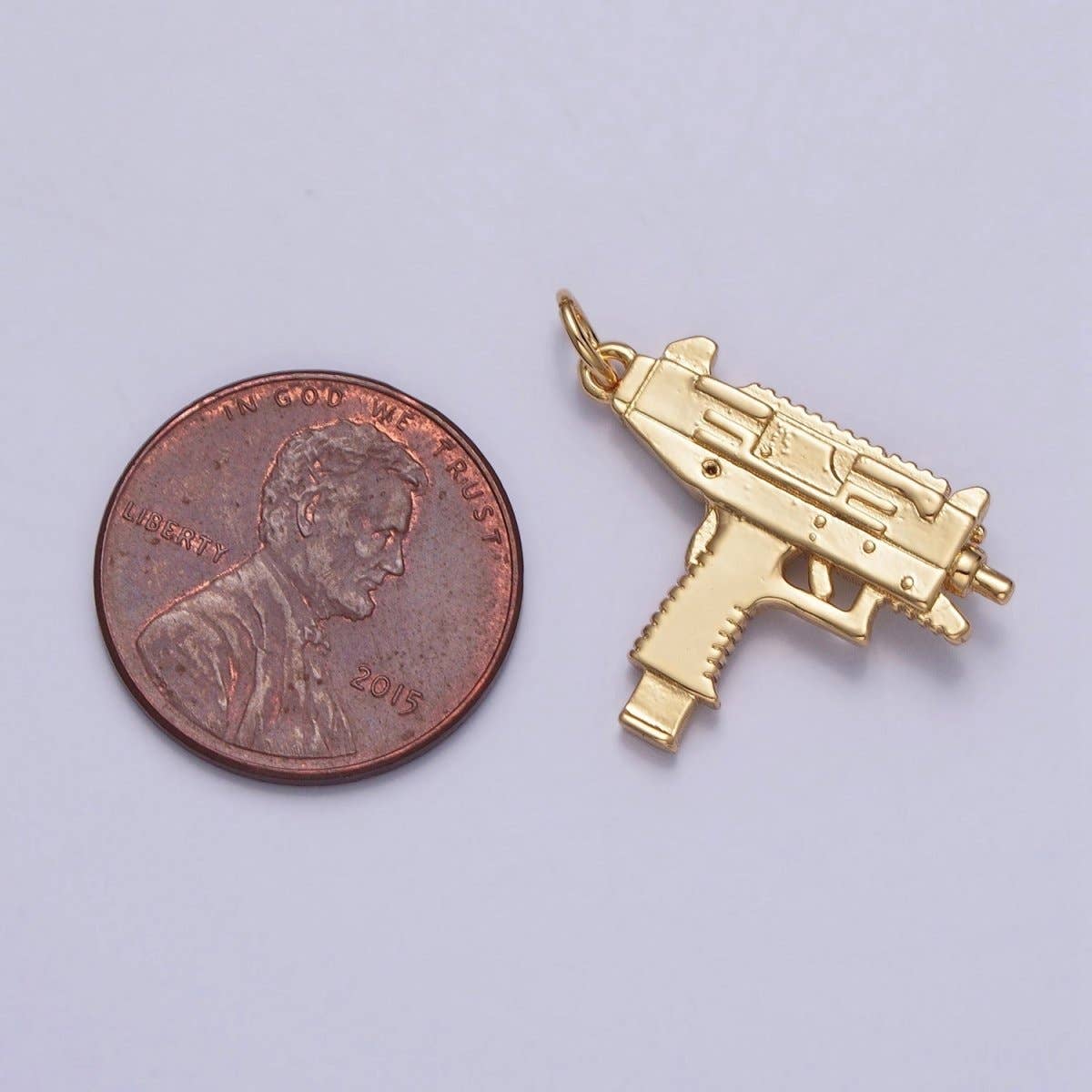 Aim Eternal - Wholesale Individual Charm/Pendant - Gold Hot Glue Gun Arts And Craft Tool Charm | X-1432