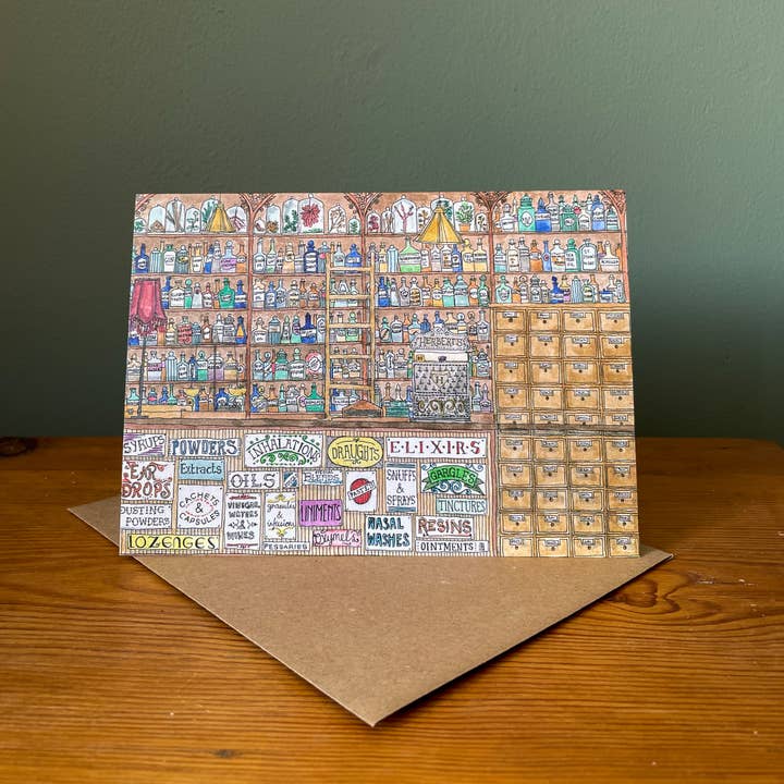 Apothecary's House / Shop Card - Blank Arts Card - 5x7" for wholesale by Brittany Davies Illustration