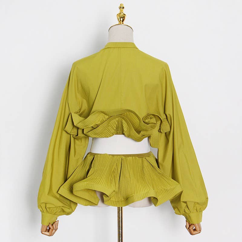 Productseeker - Wholesale Blouse - Women's - TP014 Spring Ruffle Belted Top - Elegance Redefined10