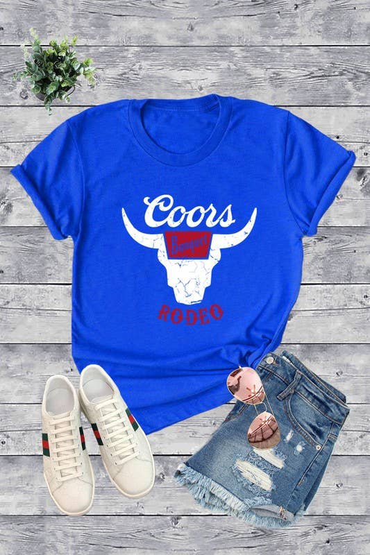 Top Avenue - Vente T-shirt sérigraphié – femme - T-shirt unisexe à col rond COORS RODEO, Beer, Summer6