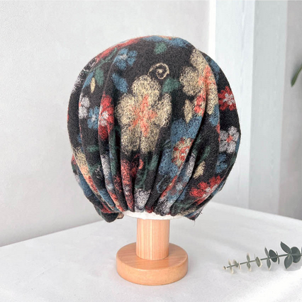 Comfortarians – Chapéu de pescador - Mulher por atacado – Chapéu Cloche Feminino de Lã com Estampa Floral para Outono e Inverno6