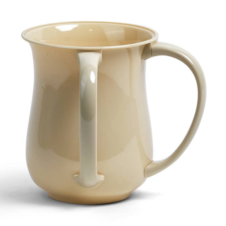 Acrylic Cup With 2 Handles. Off white Dotted
for wholesale by A&M Judaica And Gifts