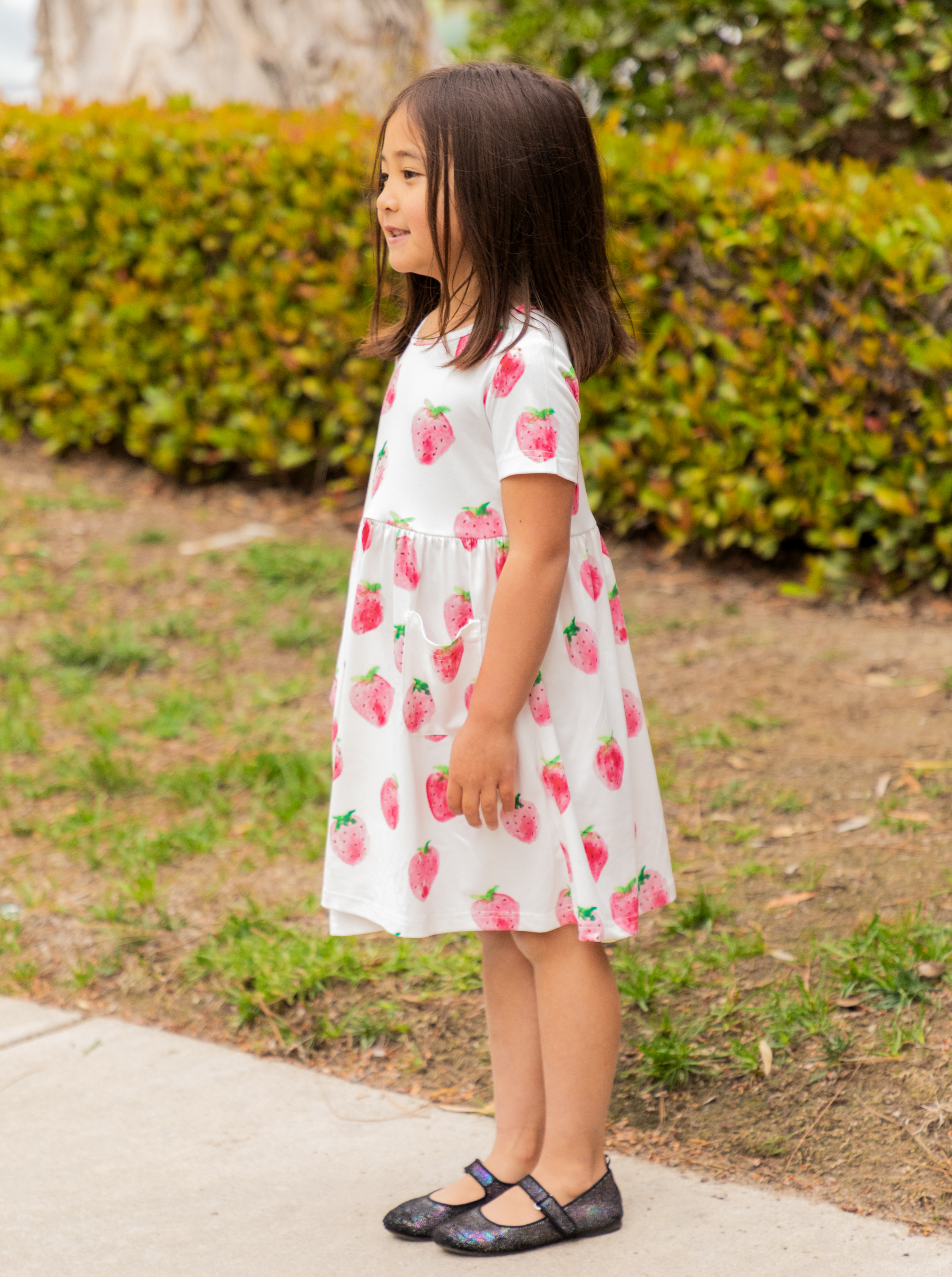 Tickled Teal - Wholesale Dress - Kids - Spring Pattern Little Girls Pocket Dress1