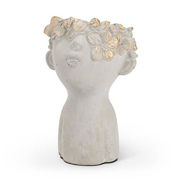 Small Kissing Face Planter with Gold-7.5"H for wholesale by Abbott