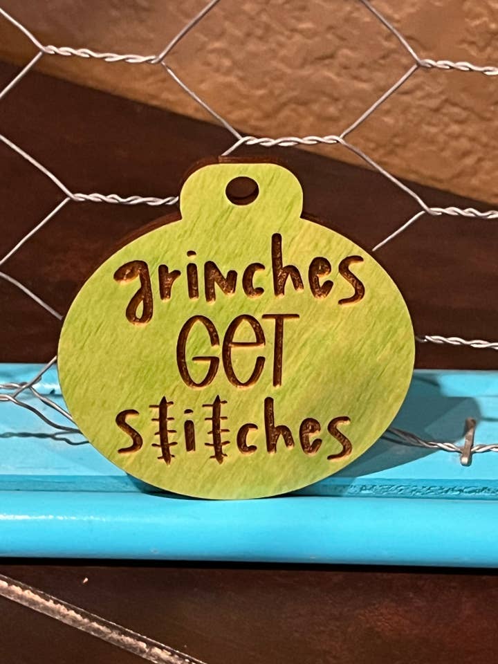 Grinches get Stitches Ornament for wholesale by Suchfungoods