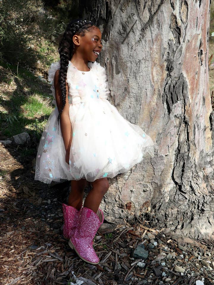 Three Wildflower Designs - Vente Robe – enfant - Robe en tulle crème avec étoiles2