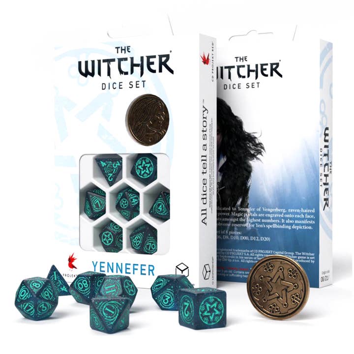 The Witcher Yennefer Dice Set Navy Blue And Turquoise for wholesale by Cardshouse