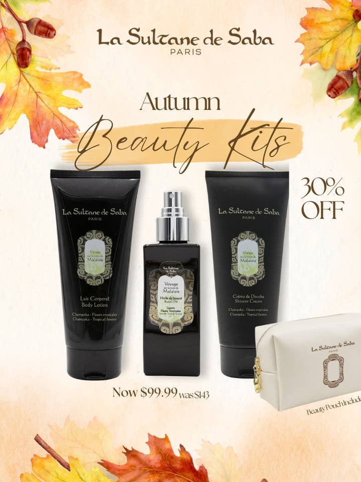 Trousse Beauté Automne - Indispensable Malaisie pour la vente par La sultane de Saba